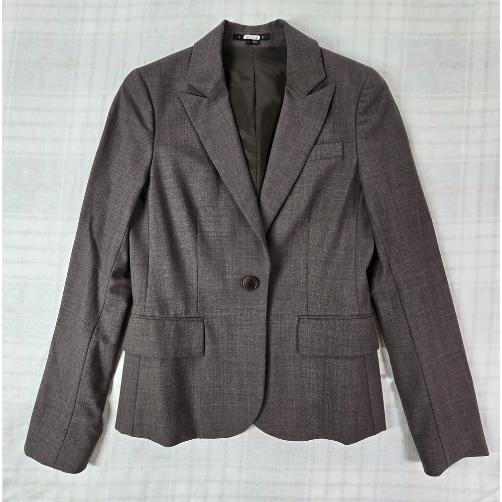 Theory Gabe B Tailor Wool Blazer Suit Jacket Blazer Womens Taupe Brown 00
